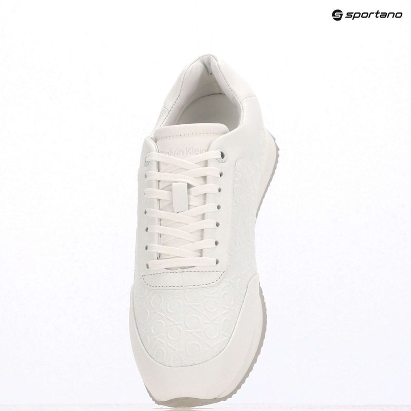 Calvin Klein Scarpe Donna HW0HW02574 Runner Lace Up Mono Pu Triple Bright White 9