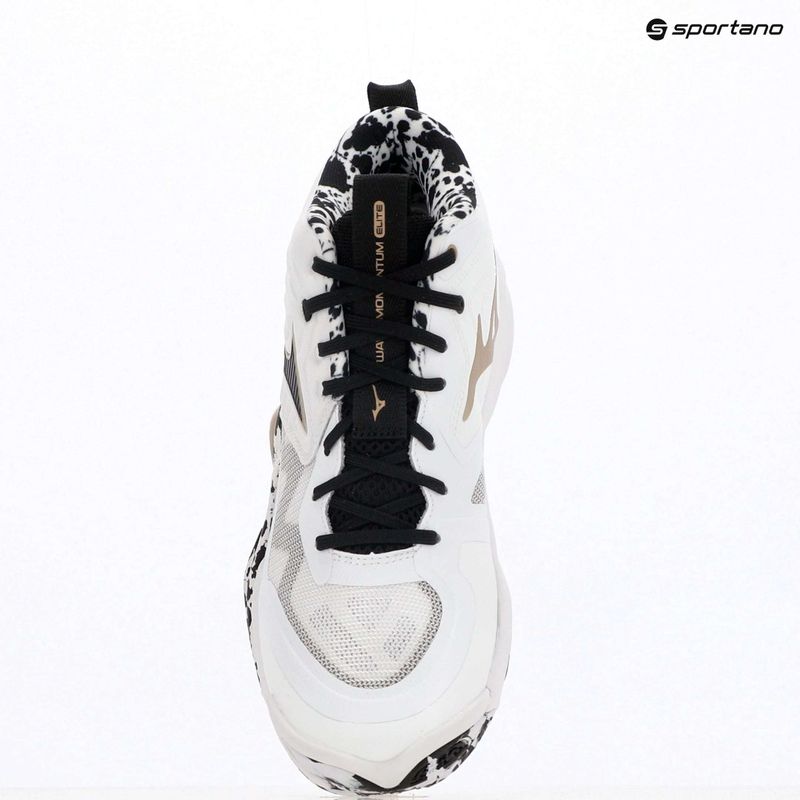 Scarpe da pallavolo Mizuno Wave Momentum Elite Mid white/black/gold 15