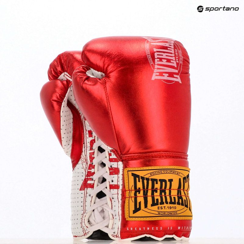Everlast Fight Guantoni da boxe in pelle rossi 9
