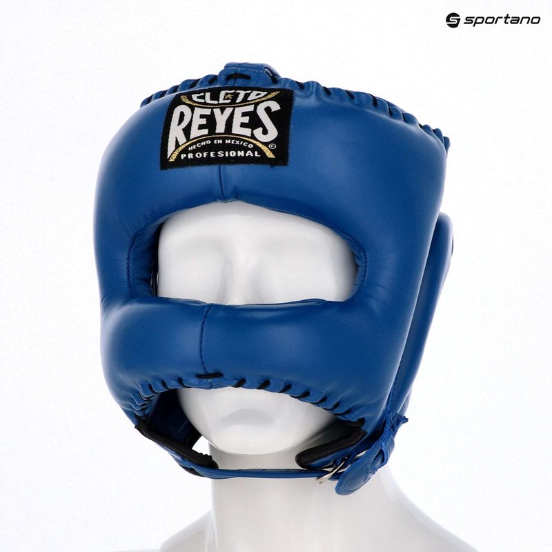 Casco da pugilato Cleto Reyes con faccia a punta e barra in nylon blu 3