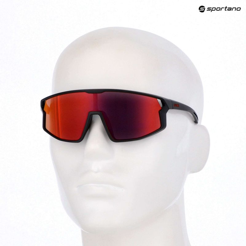 Occhiali da sole per bambini UVEX Skyryse Jr nero opaco/rosso specchiato 7