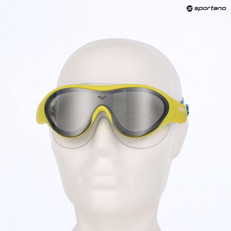 Occhialini da nuoto per bambini arena The One Mirror Jr argento/verde tenue/blu cosmo 9