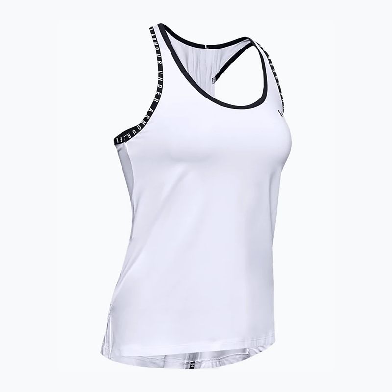 Canotta Under Armour Knockout bianco/bianco/nero da donna per allenamento 5