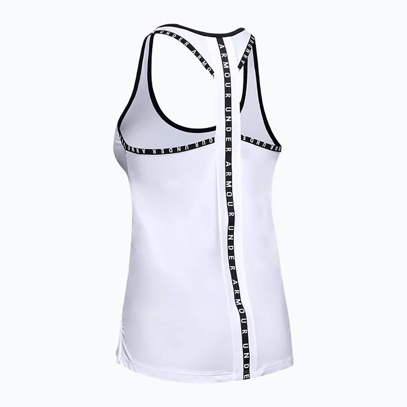 Canotta Under Armour Knockout bianco/bianco/nero da donna per allenamento 6