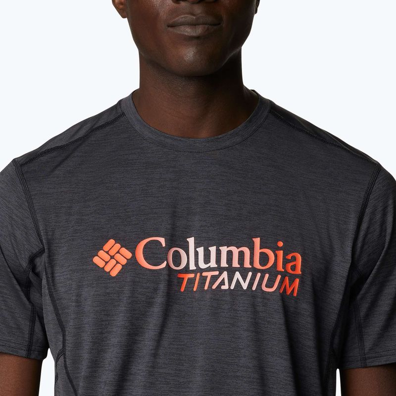 Maglietta da trekking Columbia da uomo Titan Pass Graphic nero/titanio burst graphic 4