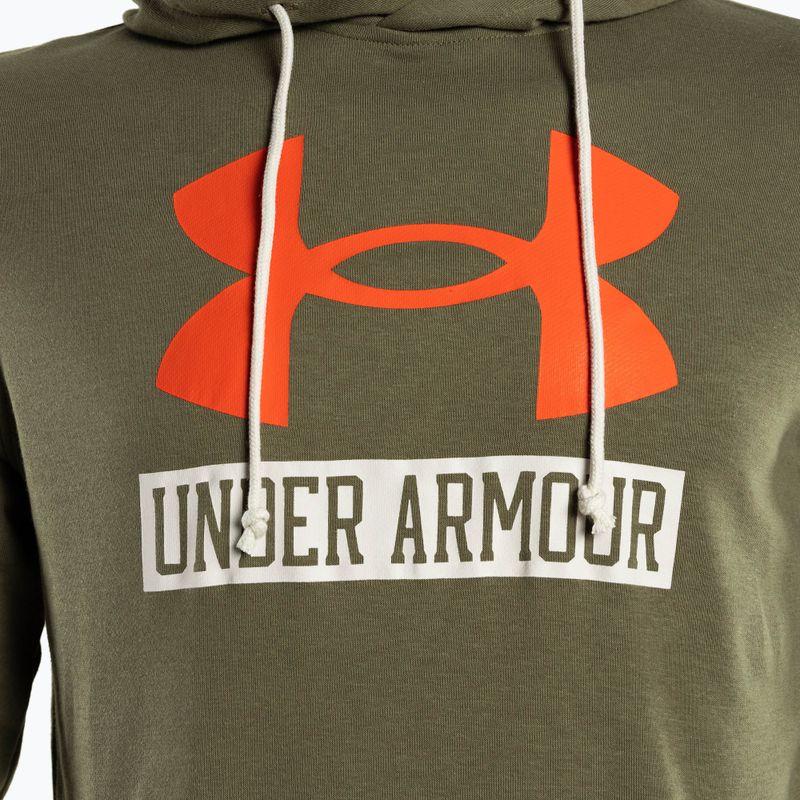 Felpa con cappuccio Under Armour Rival Terry verde uomo 3