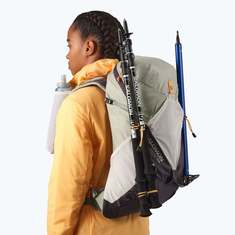Zaino da trekking Salomon Aerotrek 18 l da donna M-L seagrass/nuvola d'argento/nine iron 7