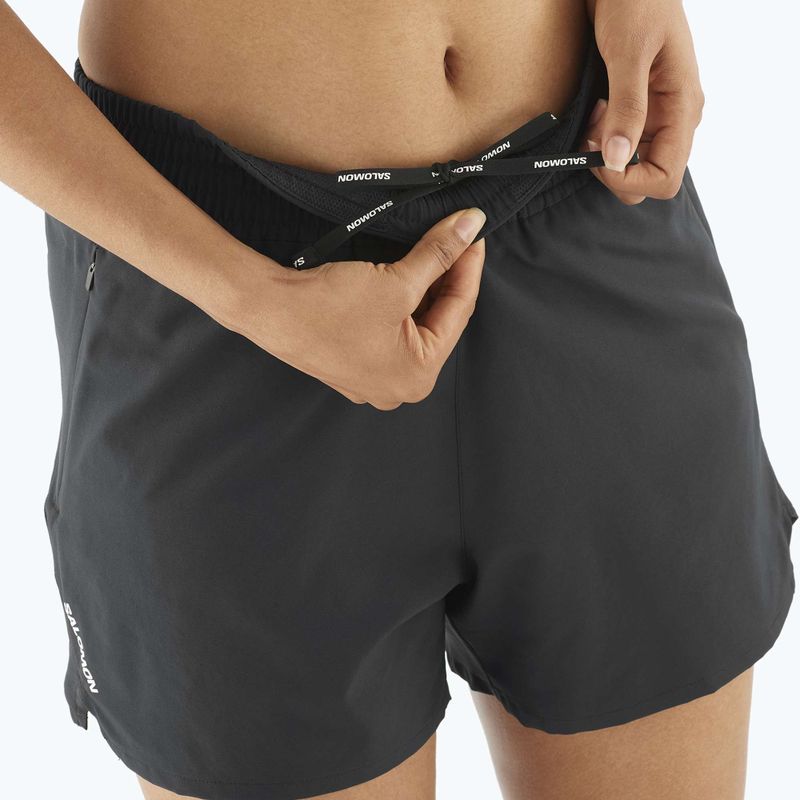 Pantaloncini da corsa Salomon SHAKEout Core 4" donna nero intenso 3