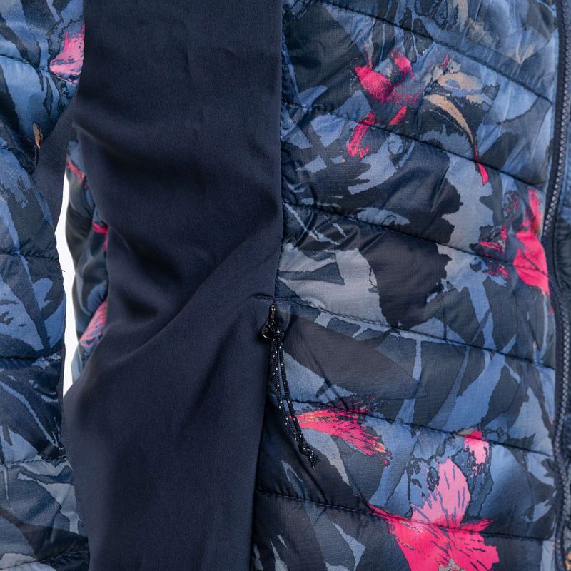 Columbia Powder Pass Giacca ibrida da donna con cappuccio stampa floreale notturna 10