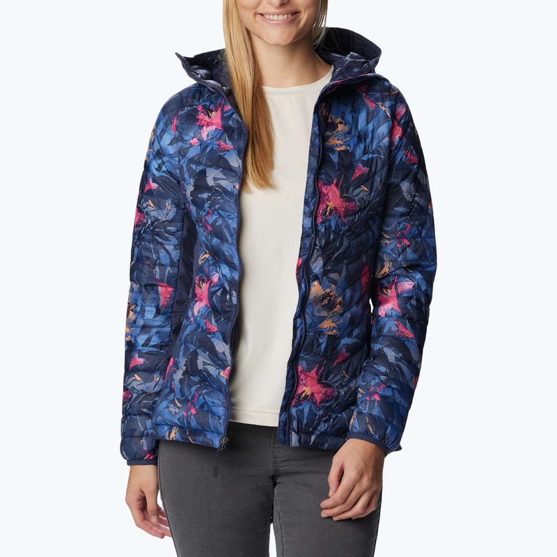 Columbia Powder Pass Giacca ibrida da donna con cappuccio stampa floreale notturna 3