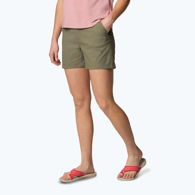 Pantaloncini da trekking Columbia da donna Leslie Falls Short II verde pietra 4