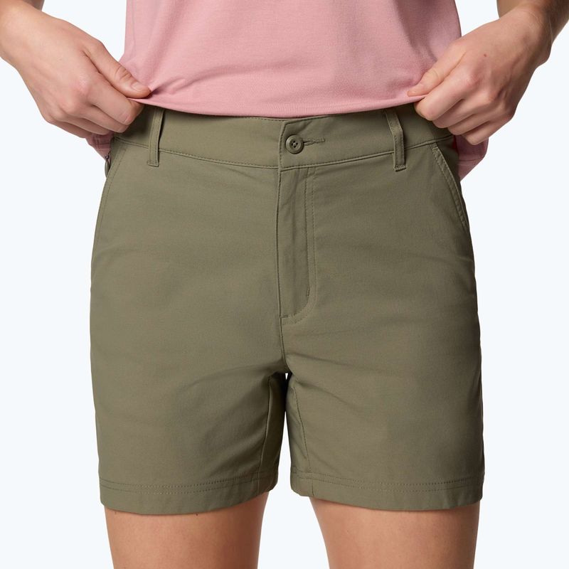 Pantaloncini da trekking Columbia da donna Leslie Falls Short II verde pietra 5