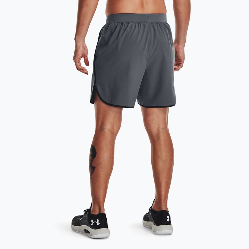 Pantaloncini da allenamento Under Armour Hiit Woven 6in pitch grigio/nero da uomo 3