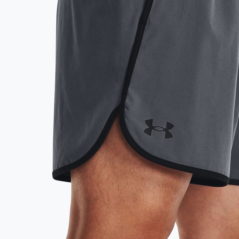 Pantaloncini da allenamento Under Armour Hiit Woven 6in pitch grigio/nero da uomo 4