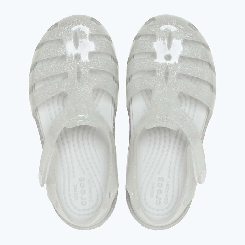 Crocs Isabella Glitter sandali per bambini in argento glitterato 8