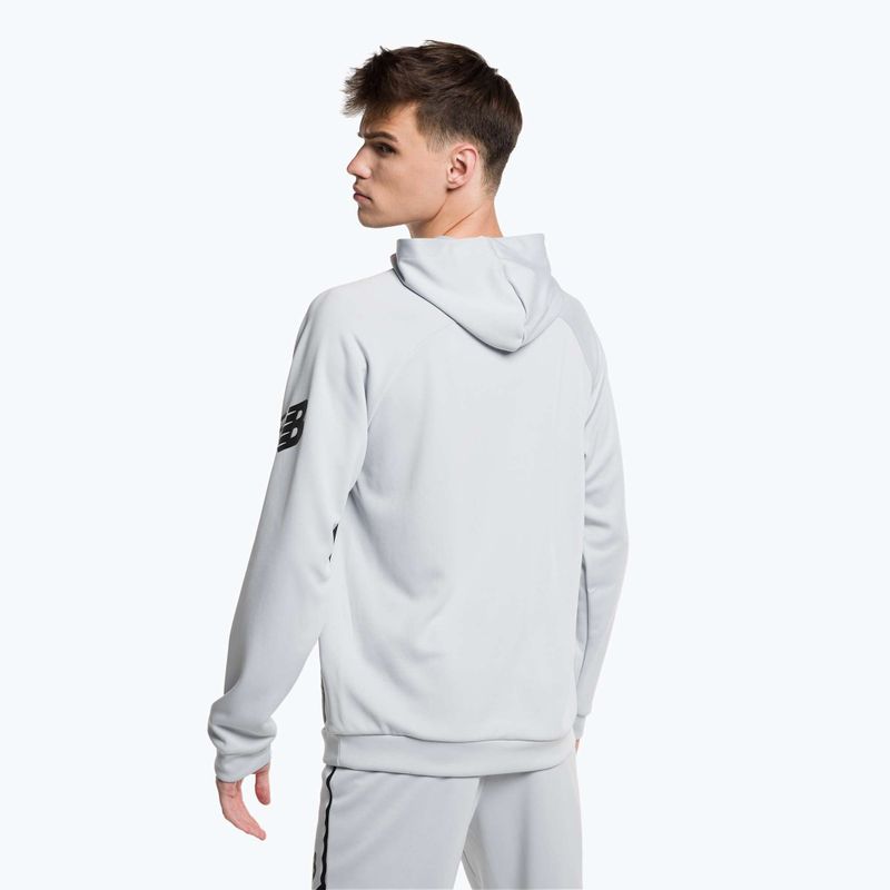 Felpa con cappuccio da allenamento New Balance Tenacity Football da uomo, alluminio chiaro 3