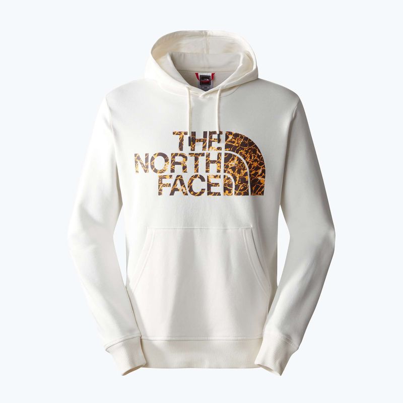 Felpa con cappuccio The North Face Standard da uomo con stampa a distorsione d'acqua gardenia bianco/marrone scuro 4