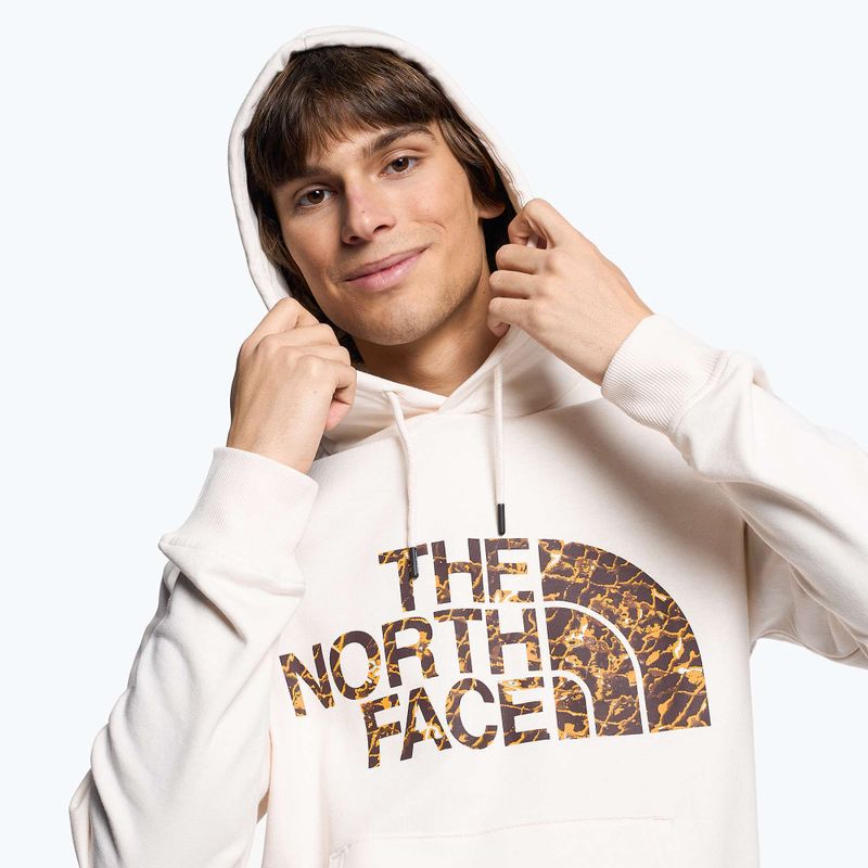Felpa con cappuccio The North Face Standard da uomo con stampa a distorsione d'acqua gardenia bianco/marrone scuro 3
