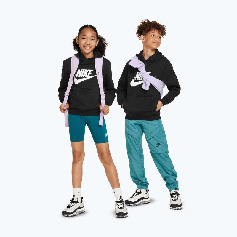 Felpa con cappuccio Nike Club Fleece da bambino, nero/bianco 2