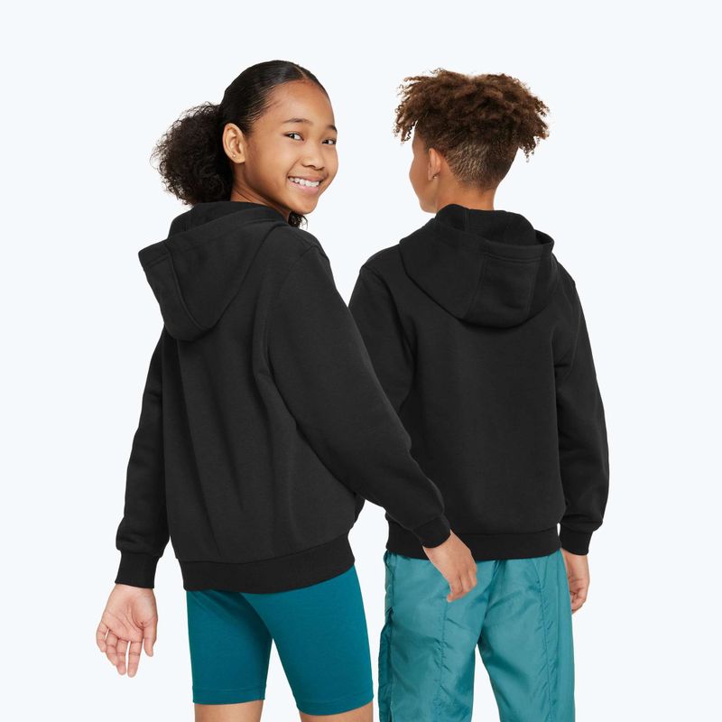 Felpa con cappuccio Nike Club Fleece da bambino, nero/bianco 3