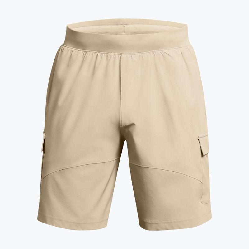 Pantaloncini da allenamento Under Armour Stretch Woven Cargo da uomo base cachi/nero 5