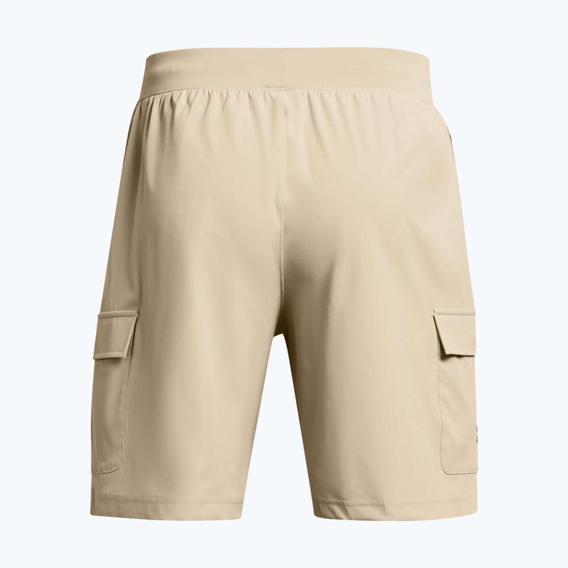 Pantaloncini da allenamento Under Armour Stretch Woven Cargo da uomo base cachi/nero 6