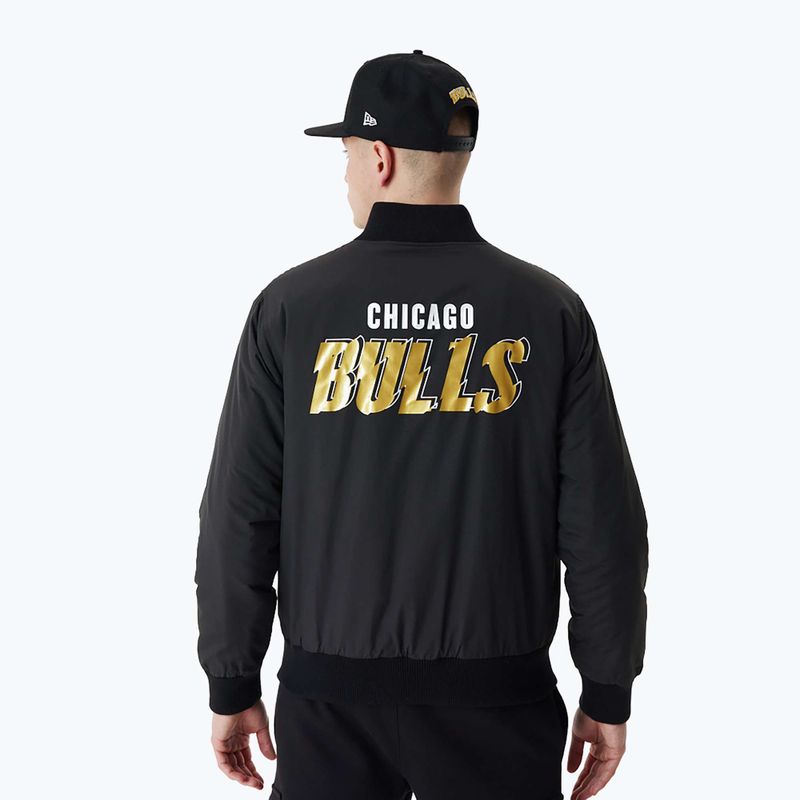 Giacca New Era NBA Script BP Bomber Chicago Bulls uomo nero 2
