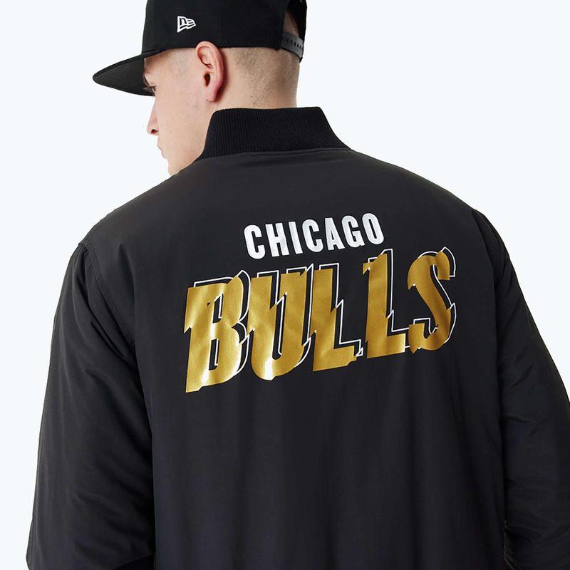 Giacca New Era NBA Script BP Bomber Chicago Bulls uomo nero 4