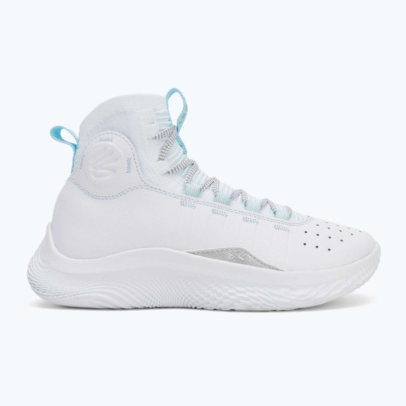 Under Armour CURRY 4 FLOTRO scarpe da basket bianco/stream/argento metallico 2