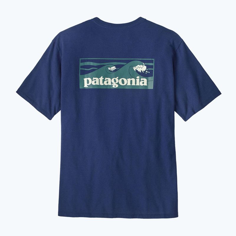 T-shirt Patagonia Boardshort Logo Pocket Uomo Responsibili clement blue 3