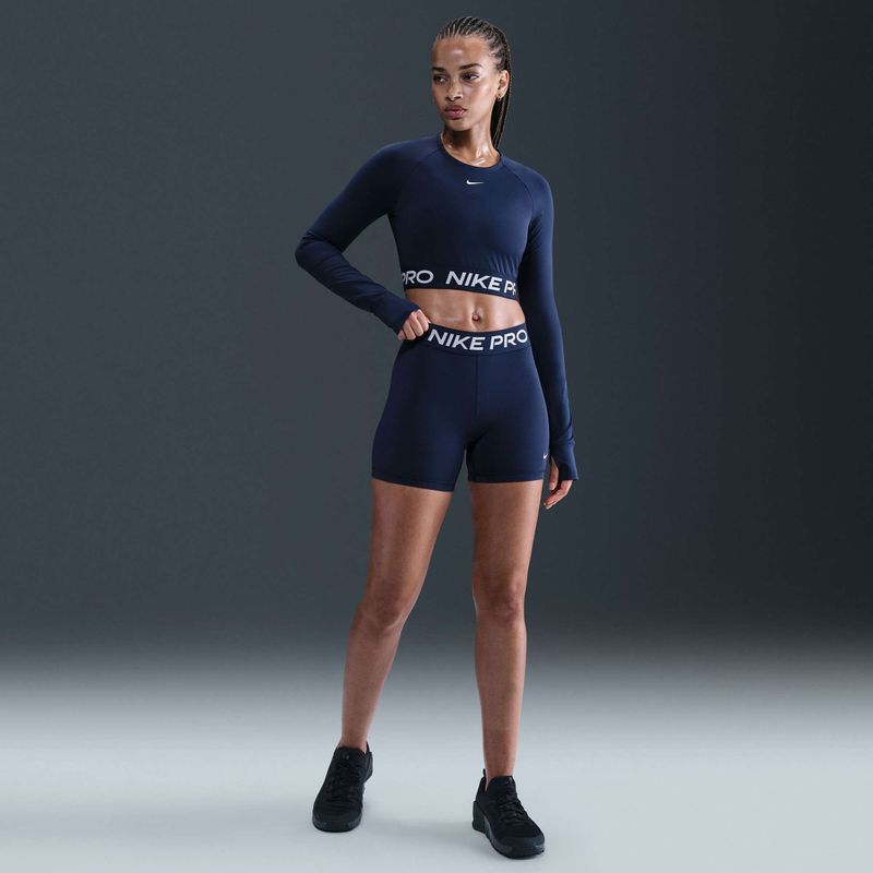 Top da allenamento a maniche lunghe da donna Nike Pro 365 Dri-Fit midnight navy/white 4