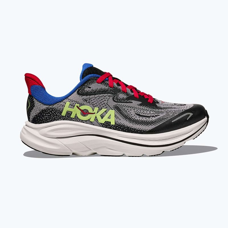 Scarpe da corsa per bambini HOKA Clifton 10 foggy grey/black 2