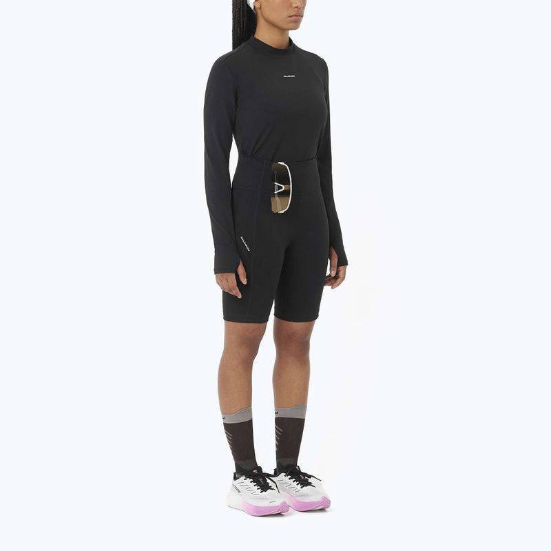 Maglia a maniche lunghe da corsa donna Salomon Bliss nero profondo 2