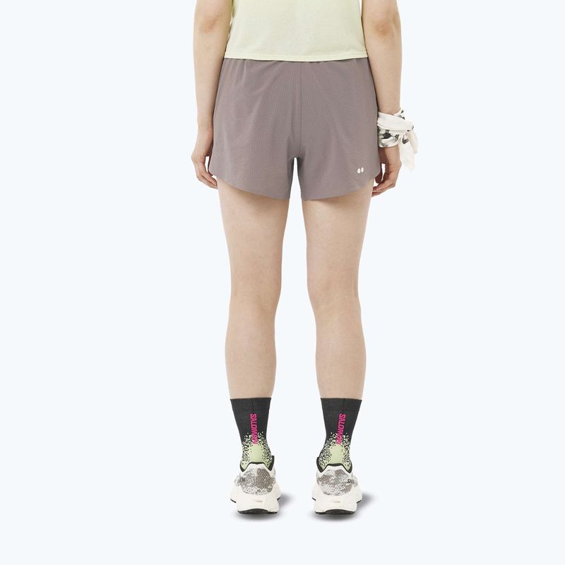 Pantaloncini da corsa da donna Salomon Sense Aero Stow 4" iron 3