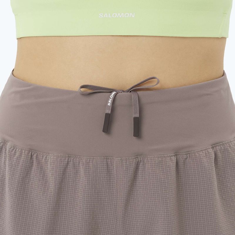 Pantaloncini da corsa da donna Salomon Sense Aero Stow 4" iron 4