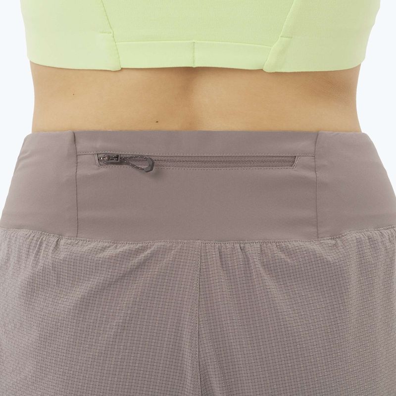 Pantaloncini da corsa da donna Salomon Sense Aero Stow 4" iron 5