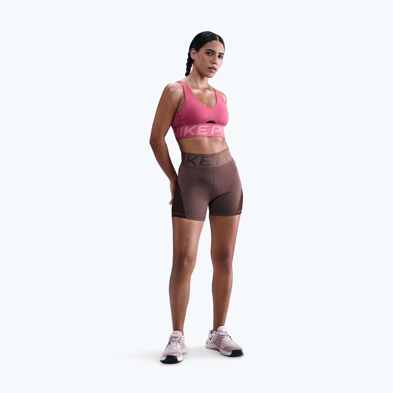 Shorts da donna Nike Pro Sculpt High Waisted 5" Biker tattoo/burgundy crush/white 2