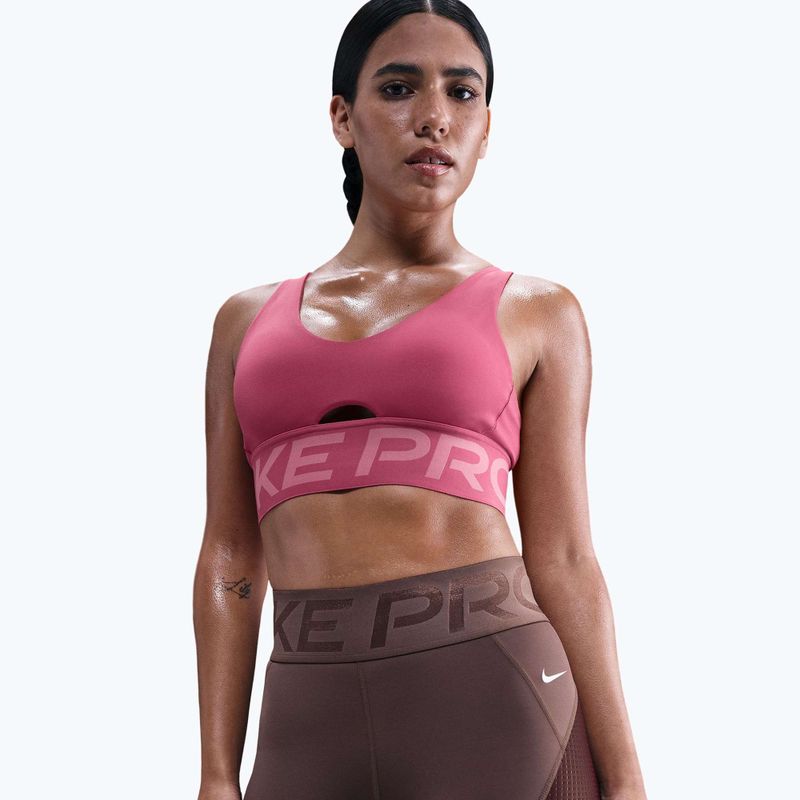 Shorts da donna Nike Pro Sculpt High Waisted 5" Biker tattoo/burgundy crush/white 4
