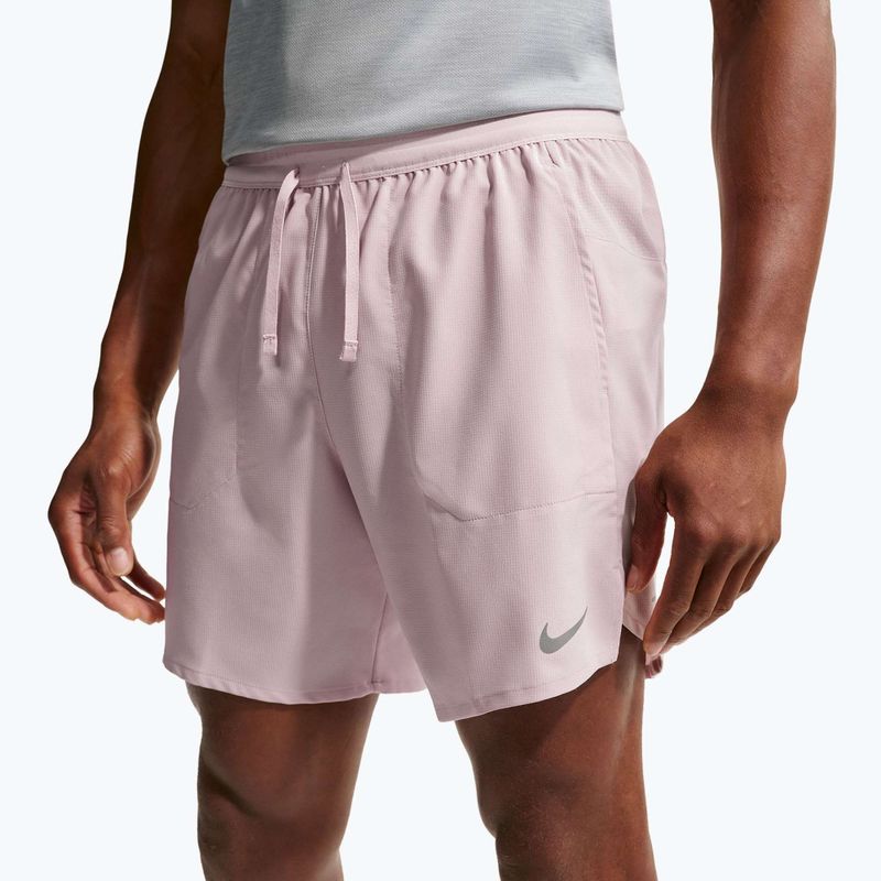 Pantaloncini da corsa da uomo Nike Stride Dri-Fit Brief-Lined 7" particle rose 5