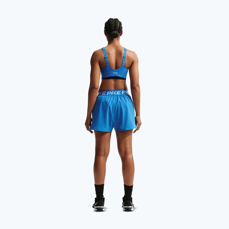 Pantaloncini da allenamento da donna Nike Pro 2in1 light photo blue/white 3