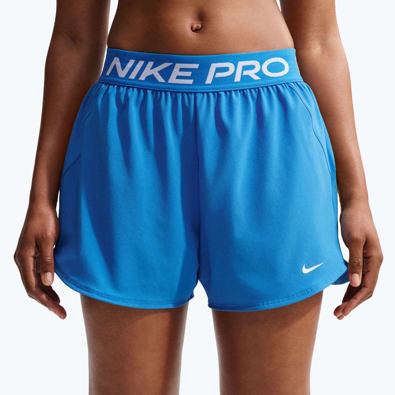 Pantaloncini da allenamento da donna Nike Pro 2in1 light photo blue/white 6