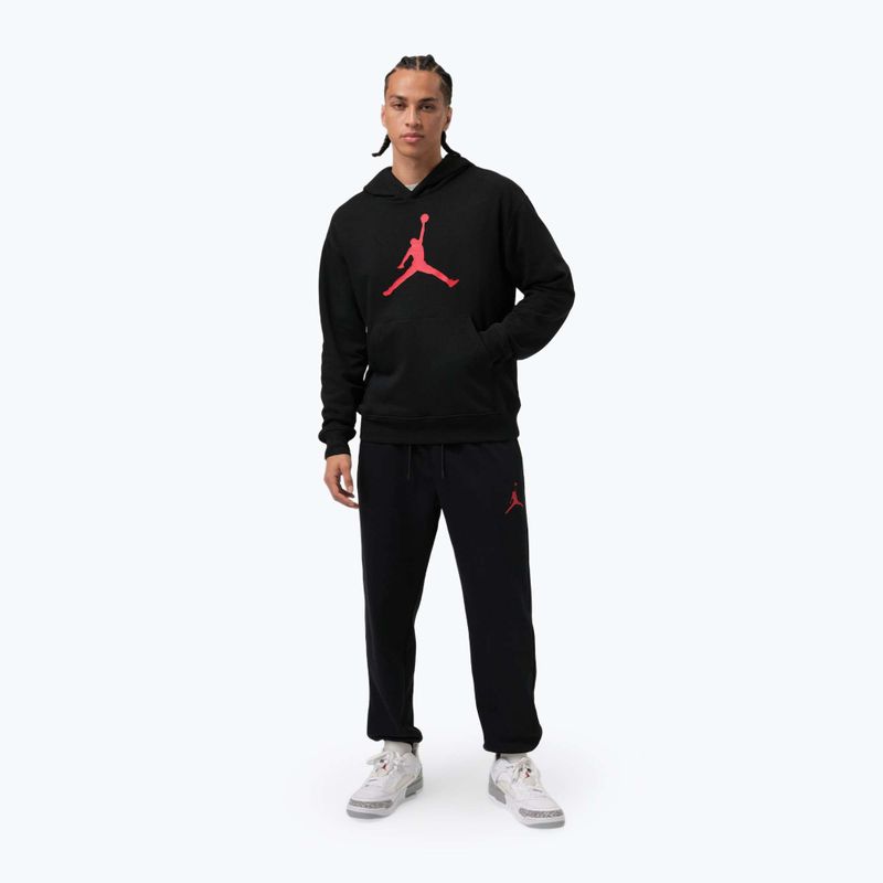 Felpa da uomo Jordan Pullover Hoodie black/gym red 2