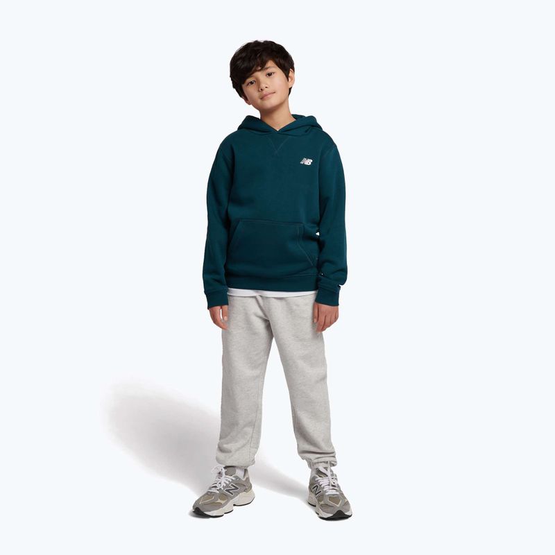 Felpa per bambini New Balance Brush Back Small Logo Hoodie medusa green 2