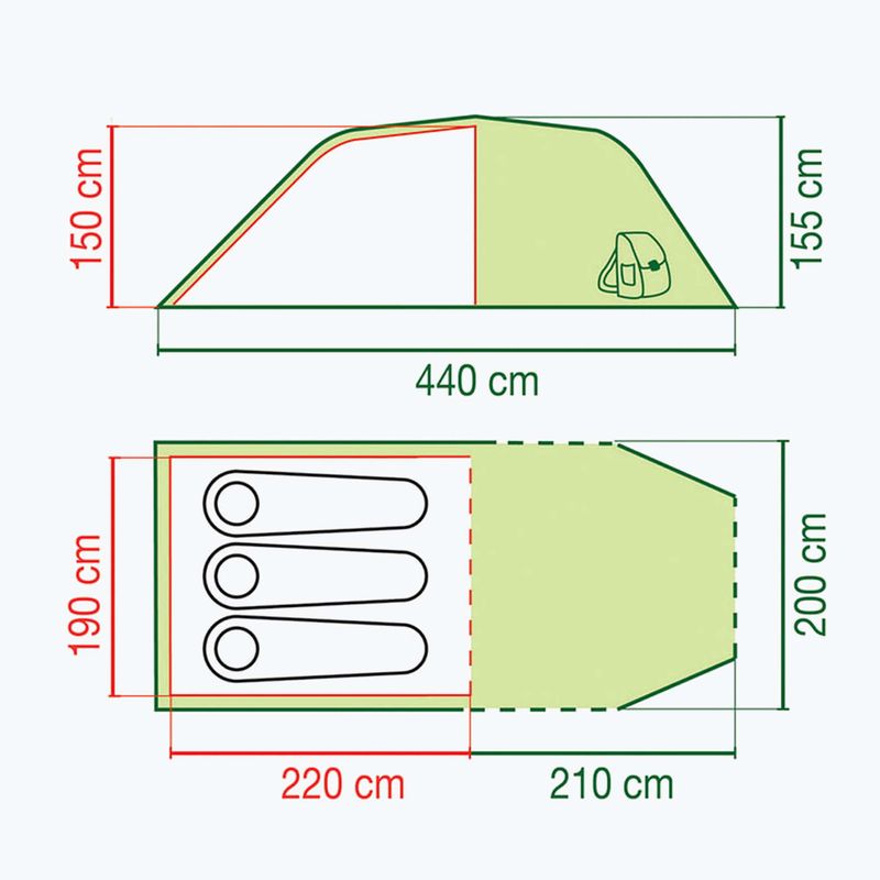 Tenda da campeggio per 3 persone Coleman Coastline 3 Plus grigio 2