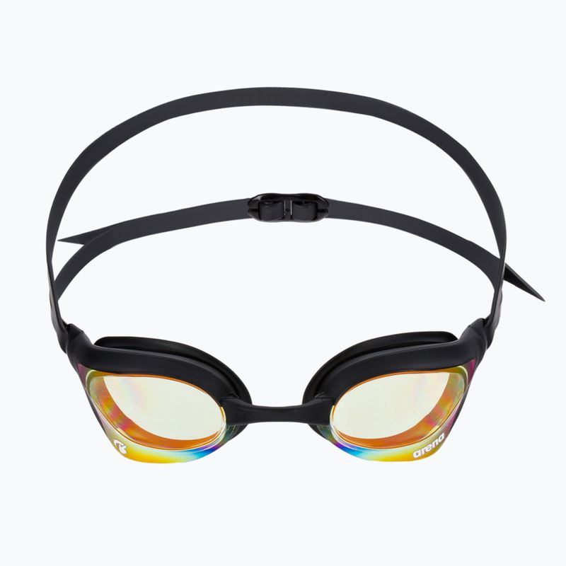 Occhiali da nuoto Arena Cobra Core Swipe Mirror giallo rame/nero 2