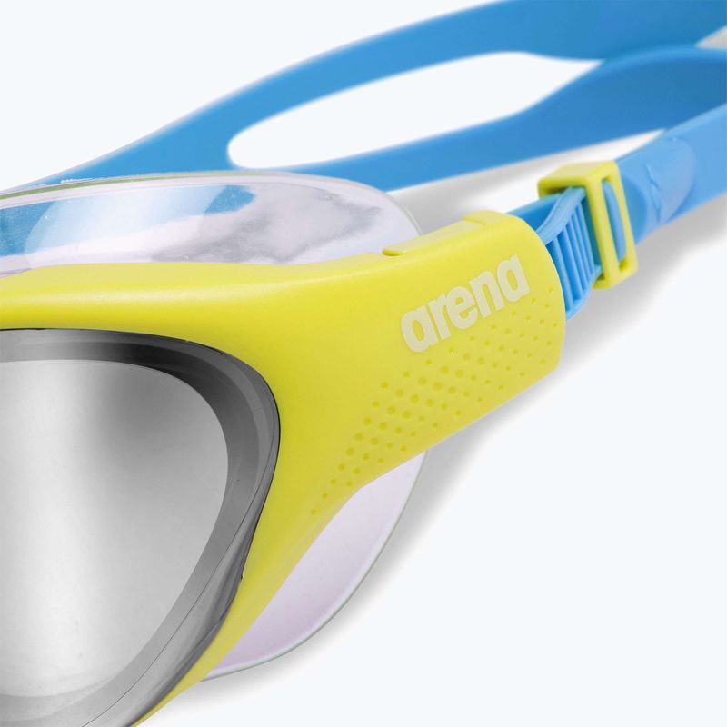 Occhialini da nuoto per bambini arena The One Mirror Jr argento/verde tenue/blu cosmo 5