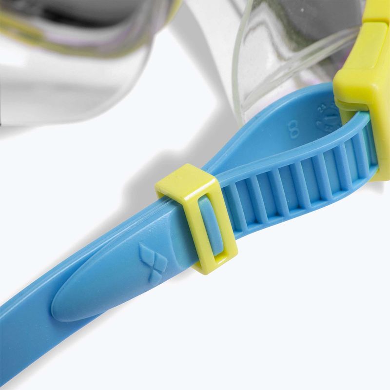 Occhialini da nuoto per bambini arena The One Mirror Jr argento/verde tenue/blu cosmo 7