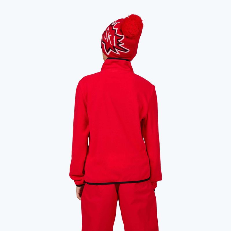 Rossignol Jr Strawpile Fleece Fz felpa sportiva rossa da bambino 3