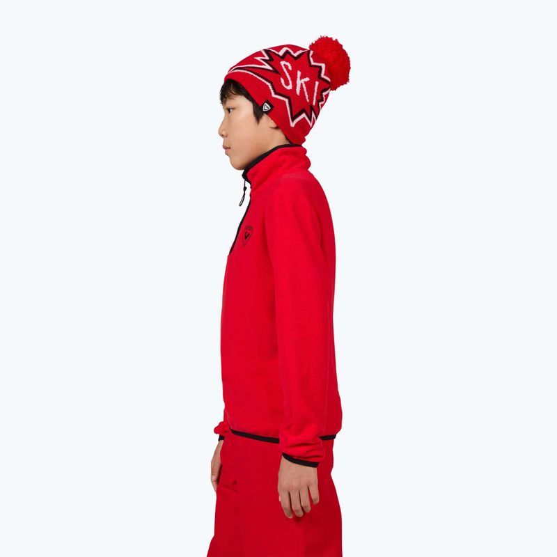 Rossignol Jr Strawpile Fleece Fz felpa sportiva rossa da bambino 4