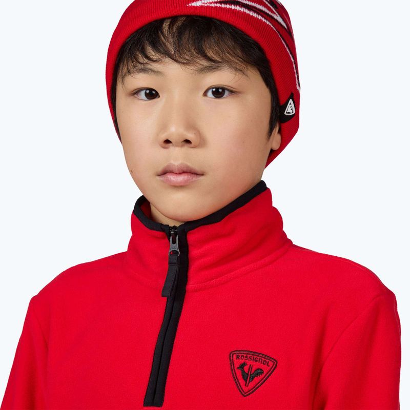 Rossignol Jr Strawpile Fleece Fz felpa sportiva rossa da bambino 5